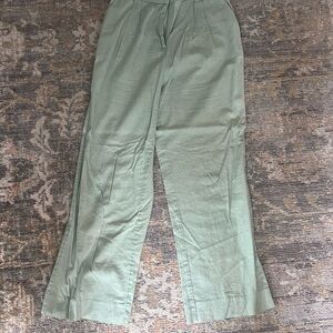 Abercrombie & Fitch Sage Green High-Rise Wide Leg Pants